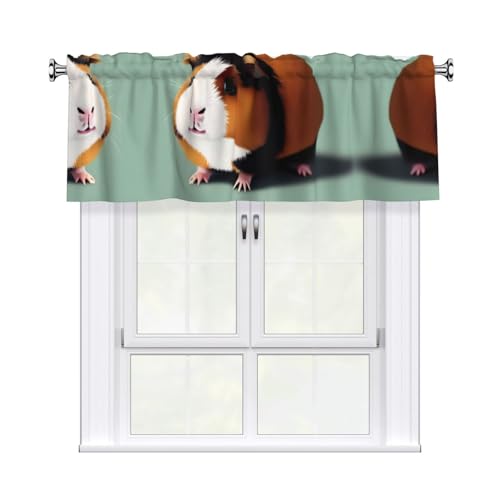 WHJDPP Vorhänge mit niedlichem Meerschweinchen-Motiv, kurze Vorhänge mit Volantstange, 137,2 x 45,7 cm, Heimdekoration für Küche, Badezimmer, Waschküche, Studio, oberes Fenster WHJDPP Vorhänge mit niedlichem Meerschweinchen-Motiv, kurze Vorhänge mit Volantstange, 137,2 x 45,7 cm, Heimdekoration für Küche, Badezimmer, Waschküche, Studio, oberes Fenster von WHJDPP