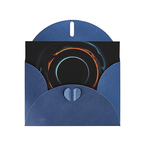Blue WHJSHOP Grußkarte mit geheimnisvollen kosmischen schwarzen Löchern, hochwertiges Perlglanz-Papier, doppelseitig, Perleneffekt, Liebesschnalle, Perlenpapierumschlag von WHJSHOP