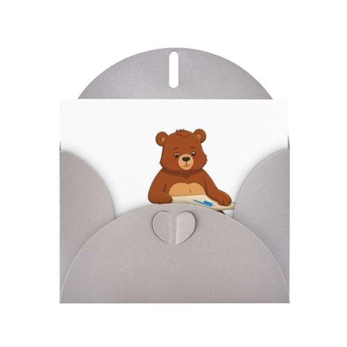 Gray WHJSHOP Zeichenbrett mit kleinem Bären-Druck, Grußkarte – hochwertiges Perlglanz-Papier, doppelseitig, Perleneffekt, Liebesschnalle, Perlenpapierumschlag Gray WHJSHOP Zeichenbrett mit kleinem Bären-Druck, Grußkarte – hochwertiges Perlglanz-Papier, doppelseitig, Perleneffekt, Liebesschnalle, Perlenpapierumschlag von WHJSHOP