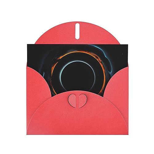 Red WHJSHOP Grußkarte mit geheimnisvollen kosmischen schwarzen Löchern, hochwertiges Perlglanz-Papier, doppelseitig, Perleneffekt, Liebesschnalle, Perlenpapierumschlag von WHJSHOP