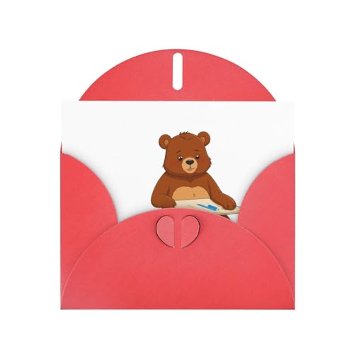 Red WHJSHOP Zeichenbrett mit kleinem Bären-Druck, Grußkarte – hochwertiges Perlglanz-Papier, doppelseitig, Perleneffekt, Liebesschnalle, Perlenpapierumschlag Red WHJSHOP Zeichenbrett mit kleinem Bären-Druck, Grußkarte – hochwertiges Perlglanz-Papier, doppelseitig, Perleneffekt, Liebesschnalle, Perlenpapierumschlag von WHJSHOP