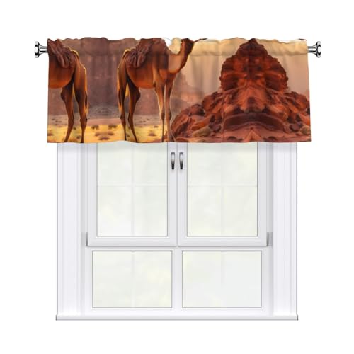 WHJSHOP Camel in the Desert Kurzgardinen mit Volantstange, 137,2 x 45,7 cm, Vorhang, Volant, Küche, Badezimmer, Waschküche, Studio, Heimdekoration WHJSHOP Camel in the Desert Kurzgardinen mit Volantstange, 137,2 x 45,7 cm, Vorhang, Volant, Küche, Badezimmer, Waschküche, Studio, Heimdekoration von WHJSHOP