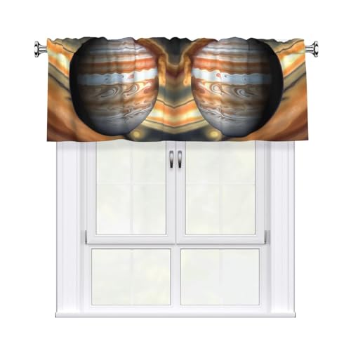 WHJSHOP Jupiter Kurzgardinen mit Querbehang mit Volantstange, 137,2 x 45,7 cm, für Küche, Badezimmer, Waschküche, Studio, Heimdekoration WHJSHOP Jupiter Kurzgardinen mit Querbehang mit Volantstange, 137,2 x 45,7 cm, für Küche, Badezimmer, Waschküche, Studio, Heimdekoration von WHJSHOP