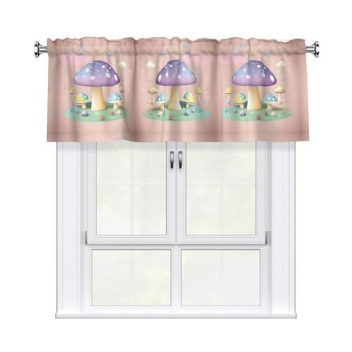 WHJSHOP Kurze Vorhänge mit Cartoon-Pilz-Muster, 137,2 x 45,7 cm, Vorhang, Volant, Küche, Badezimmer, Waschküche, Studio, Heimdekoration WHJSHOP Kurze Vorhänge mit Cartoon-Pilz-Muster, 137,2 x 45,7 cm, Vorhang, Volant, Küche, Badezimmer, Waschküche, Studio, Heimdekoration von WHJSHOP