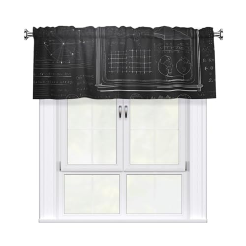 WHJSHOP Kurzgardine mit Querbehang mit Mathe-Muster, 137,2 x 45,7 cm, Vorhang, Volant, Küche, Bad, Waschküche, Studio, Heimdekoration WHJSHOP Kurzgardine mit Querbehang mit Mathe-Muster, 137,2 x 45,7 cm, Vorhang, Volant, Küche, Bad, Waschküche, Studio, Heimdekoration von WHJSHOP