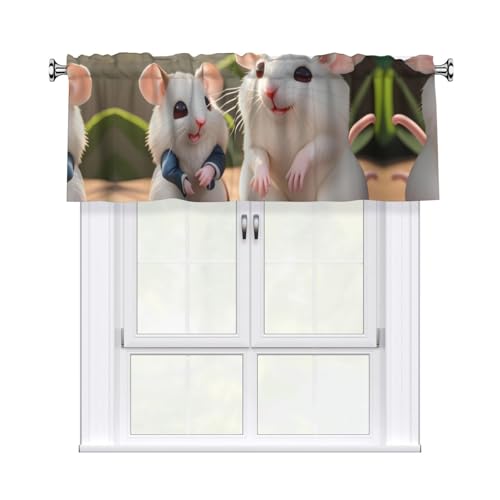 WHJSHOP Kurzgardine mit Rattenmuster, mit Volantstange, 137,2 x 45,7 cm, Vorhang, Volant, Küche, Badezimmer, Waschküche, Studio, Heimdekoration WHJSHOP Kurzgardine mit Rattenmuster, mit Volantstange, 137,2 x 45,7 cm, Vorhang, Volant, Küche, Badezimmer, Waschküche, Studio, Heimdekoration von WHJSHOP