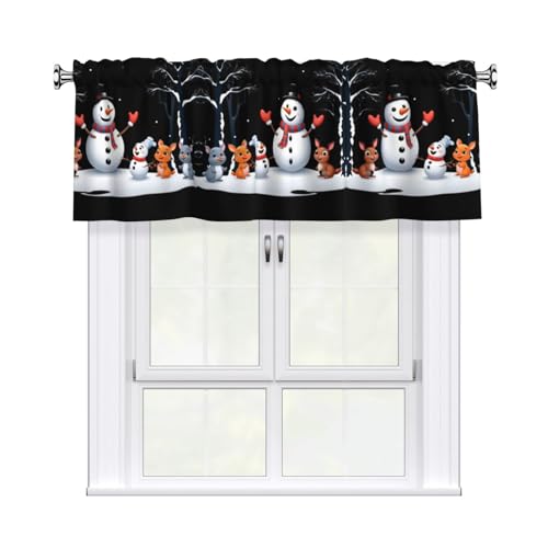 WHJSHOP Kurzgardine mit Volant-Stange, Motiv: Der kleine Schneemann und die kleinen Tiere, 137,2 x 45,7 cm, Vorhangvolant, Küche, Badezimmer, Waschküche, Studio, Heimdekoration WHJSHOP Kurzgardine mit Volant-Stange, Motiv: Der kleine Schneemann und die kleinen Tiere, 137,2 x 45,7 cm, Vorhangvolant, Küche, Badezimmer, Waschküche, Studio, Heimdekoration von WHJSHOP