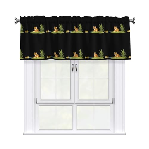 WHJSHOP Kurzgardine mit Volantstange, 137,2 x 45,7 cm, Motiv: Tigerjunges, Entenmuster, für Küche, Badezimmer, Waschküche, Studio, Heimdekoration WHJSHOP Kurzgardine mit Volantstange, 137,2 x 45,7 cm, Motiv: Tigerjunges, Entenmuster, für Küche, Badezimmer, Waschküche, Studio, Heimdekoration von WHJSHOP