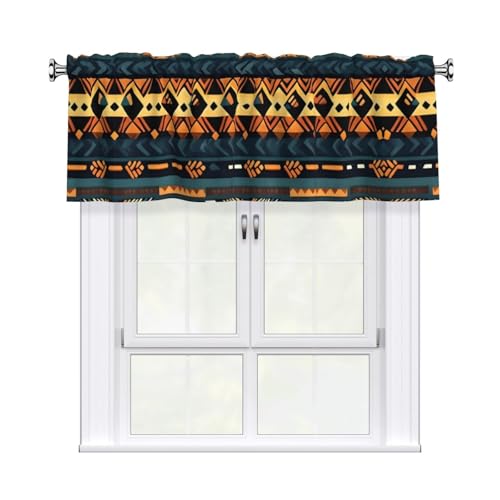 WHJSHOP Kurzgardine mit Volantstange, afrikanisches Tribal-Muster, ethnische Textur, 137,2 x 45,7 cm, Vorhangvolant, Küche, Badezimmer, Waschküche, Studio, Heimdekoration WHJSHOP Kurzgardine mit Volantstange, afrikanisches Tribal-Muster, ethnische Textur, 137,2 x 45,7 cm, Vorhangvolant, Küche, Badezimmer, Waschküche, Studio, Heimdekoration von WHJSHOP
