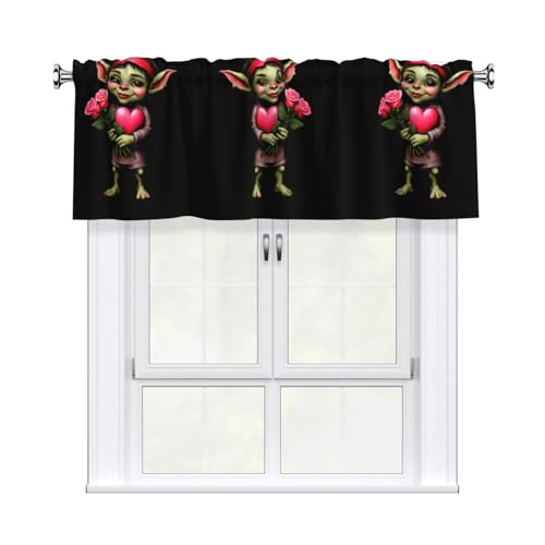 WHJSHOP Kurzgardine mit Zwerg und Herz- und Blumenmuster, mit Volantstange, 137,2 x 45,7 cm, Vorhangvolant, Küche, Badezimmer, Waschküche, Studio, Heimdekoration WHJSHOP Kurzgardine mit Zwerg und Herz- und Blumenmuster, mit Volantstange, 137,2 x 45,7 cm, Vorhangvolant, Küche, Badezimmer, Waschküche, Studio, Heimdekoration von WHJSHOP