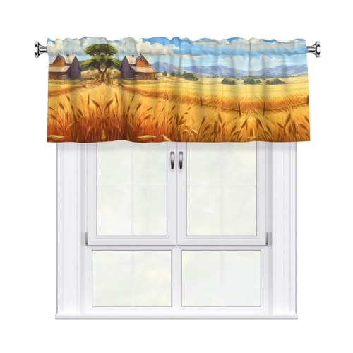 WHJSHOP Kurzgardinen mit Bauernhof-Muster, mit Volantstange, 137,2 x 45,7 cm, für Küche, Badezimmer, Waschküche, Studio, Heimdekoration WHJSHOP Kurzgardinen mit Bauernhof-Muster, mit Volantstange, 137,2 x 45,7 cm, für Küche, Badezimmer, Waschküche, Studio, Heimdekoration von WHJSHOP