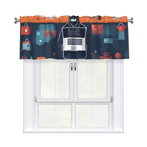 WHJSHOP Kurzgardinen mit Hacker Attack Muster und Volantstange, 137,2 x 45,7 cm, Vorhangvolant, Küche, Badezimmer, Waschküche, Studio, Heimdekoration WHJSHOP Kurzgardinen mit Hacker Attack Muster und Volantstange, 137,2 x 45,7 cm, Vorhangvolant, Küche, Badezimmer, Waschküche, Studio, Heimdekoration von WHJSHOP