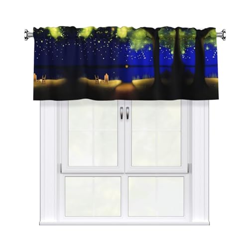 WHJSHOP Kurzgardinen mit Volant-Stange, Sternenlicht bei Nacht, 137,2 x 45,7 cm, Vorhang, Volant, Küche, Badezimmer, Waschküche, Studio, Heimdekoration WHJSHOP Kurzgardinen mit Volant-Stange, Sternenlicht bei Nacht, 137,2 x 45,7 cm, Vorhang, Volant, Küche, Badezimmer, Waschküche, Studio, Heimdekoration von WHJSHOP