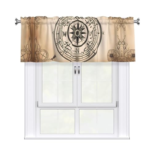 WHJSHOP Magic Design Kurzgardinen mit nordischem Kompassmuster, mit Volantstange, 137,2 x 45,7 cm, Vorhangvolant, Küche, Badezimmer, Waschküche, Studio, Heimdekoration WHJSHOP Magic Design Kurzgardinen mit nordischem Kompassmuster, mit Volantstange, 137,2 x 45,7 cm, Vorhangvolant, Küche, Badezimmer, Waschküche, Studio, Heimdekoration von WHJSHOP