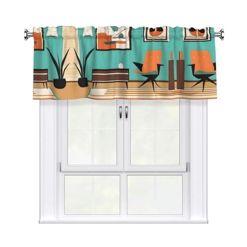 WHJSHOP Mid Century Kurzgardinen mit Volantstange, modernes Muster, 137,2 x 45,7 cm, Vorhang, Volant, Küche, Badezimmer, Waschküche, Studio, Heimdekoration WHJSHOP Mid Century Kurzgardinen mit Volantstange, modernes Muster, 137,2 x 45,7 cm, Vorhang, Volant, Küche, Badezimmer, Waschküche, Studio, Heimdekoration von WHJSHOP