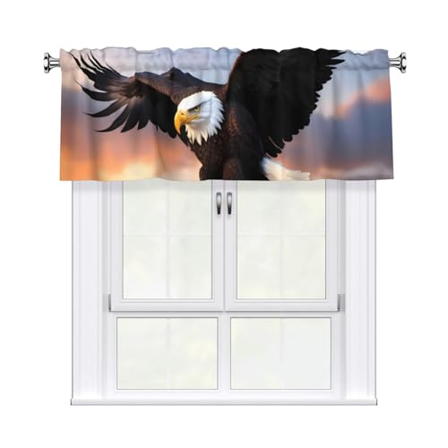 WHJSHOP Mighty Kurzgardinen mit Weißkopfseeadler-Muster, mit Volantstange, 137,2 x 45,7 cm, Vorhangvolant, Küche, Badezimmer, Waschküche, Studio, Heimdekoration WHJSHOP Mighty Kurzgardinen mit Weißkopfseeadler-Muster, mit Volantstange, 137,2 x 45,7 cm, Vorhangvolant, Küche, Badezimmer, Waschküche, Studio, Heimdekoration von WHJSHOP