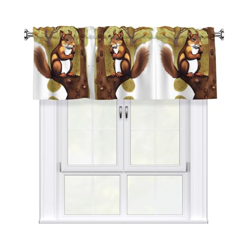WHJSHOP Nut-Eating Kurzgardinen mit Eichhörnchenmuster, mit Volantstange, 137,2 x 45,7 cm, Vorhangvolant, Küche, Badezimmer, Waschküche, Studio, Heimdekoration WHJSHOP Nut-Eating Kurzgardinen mit Eichhörnchenmuster, mit Volantstange, 137,2 x 45,7 cm, Vorhangvolant, Küche, Badezimmer, Waschküche, Studio, Heimdekoration von WHJSHOP
