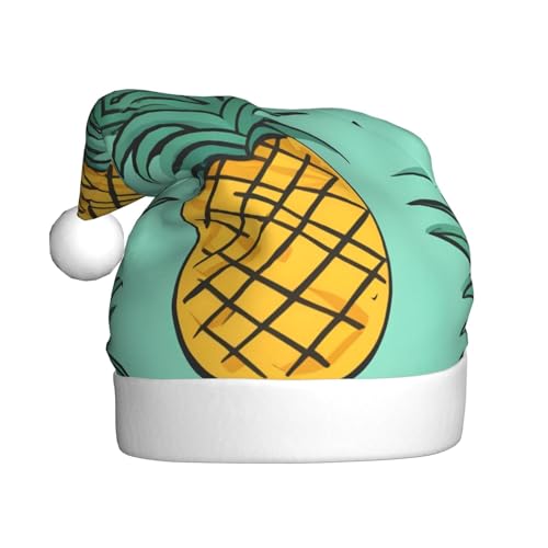 WHJSHOP Weihnachtsmütze für Erwachsene für Feiertage, Partys und Kostümveranstaltungen, Cartoon-Ananas-Druck WHJSHOP Weihnachtsmütze für Erwachsene für Feiertage, Partys und Kostümveranstaltungen, Cartoon-Ananas-Druck von WHJSHOP
