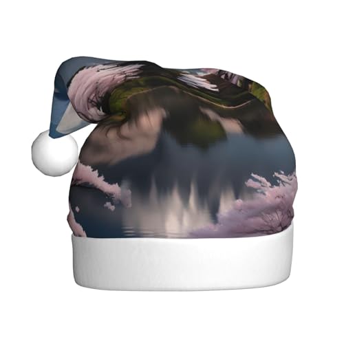 WHJSHOP Weihnachtsmütze für Erwachsene für Feiertage, Partys und Kostümveranstaltungen, Motiv: Mt. Fuji im frühen Frühling, bedruckt WHJSHOP Weihnachtsmütze für Erwachsene für Feiertage, Partys und Kostümveranstaltungen, Motiv: Mt. Fuji im frühen Frühling, bedruckt von WHJSHOP