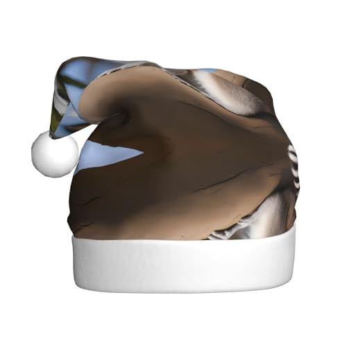 WHJSHOP Weihnachtsmütze für Erwachsene für Feiertage, Partys und Kostümveranstaltungen, Ringschwanz-Limur bedruckt WHJSHOP Weihnachtsmütze für Erwachsene für Feiertage, Partys und Kostümveranstaltungen, Ringschwanz-Limur bedruckt von WHJSHOP