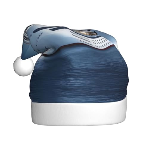 WHJSHOP Weihnachtsmütze für Erwachsene für Feiertage, Partys und Kostümveranstaltungen, cooler Kreuzfahrtschiff-Druck WHJSHOP Weihnachtsmütze für Erwachsene für Feiertage, Partys und Kostümveranstaltungen, cooler Kreuzfahrtschiff-Druck von WHJSHOP