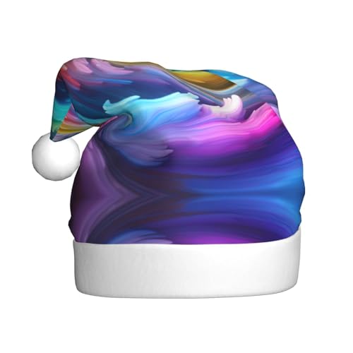 WHJSHOP Weihnachtsmütze für Erwachsene für Feiertagspartys und Kostümveranstaltungen, Regenbogen-Wirbel bedruckt WHJSHOP Weihnachtsmütze für Erwachsene für Feiertagspartys und Kostümveranstaltungen, Regenbogen-Wirbel bedruckt von WHJSHOP