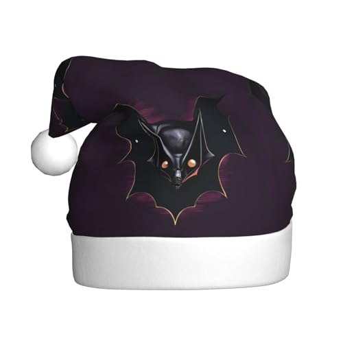 WHJSHOP Weihnachtsmütze für Erwachsene für Feiertagspartys und Kostümveranstaltungen, schwarzer Geist Fledermaus bedruckt WHJSHOP Weihnachtsmütze für Erwachsene für Feiertagspartys und Kostümveranstaltungen, schwarzer Geist Fledermaus bedruckt von WHJSHOP