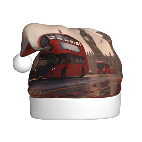 WHJSHOP Weihnachtsmütze für Erwachsene – hochwertiger Stoff für Feiertage, Partys und Kostümveranstaltungen, London-Drucke WHJSHOP Weihnachtsmütze für Erwachsene – hochwertiger Stoff für Feiertage, Partys und Kostümveranstaltungen, London-Drucke von WHJSHOP