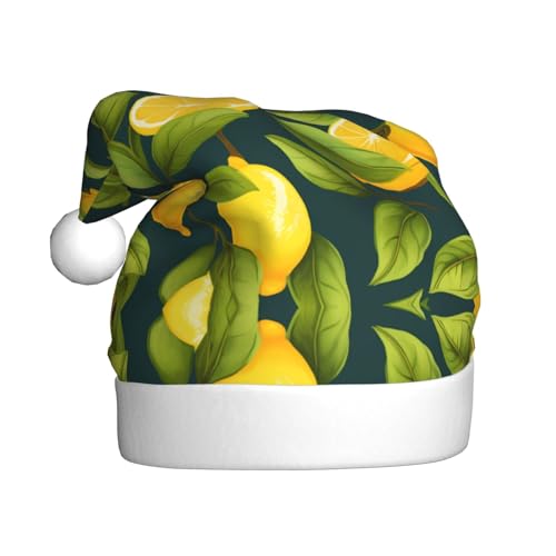 WHJSHOP Weihnachtsmütze für Erwachsene – hochwertiger Stoff für Feiertage, Partys und Kostümveranstaltungen, Zitronenfrucht-Drucke WHJSHOP Weihnachtsmütze für Erwachsene – hochwertiger Stoff für Feiertage, Partys und Kostümveranstaltungen, Zitronenfrucht-Drucke von WHJSHOP