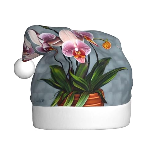 WHJSHOP Weihnachtsmütze für Erwachsene – hochwertiger Stoff für Feiertage, Partys und Kostümveranstaltungen, blühende Orchideen-Drucke WHJSHOP Weihnachtsmütze für Erwachsene – hochwertiger Stoff für Feiertage, Partys und Kostümveranstaltungen, blühende Orchideen-Drucke von WHJSHOP