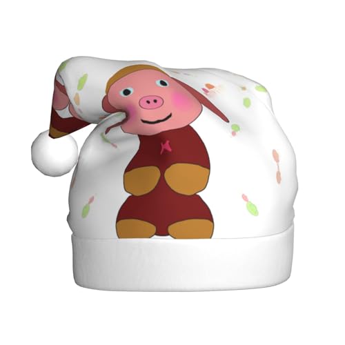 WHJSHOP Weihnachtsmütze für Erwachsene – hochwertiger Stoff für Feiertage, Partys und Kostümveranstaltungen, fröhliches Cartoon-Schweinemuster WHJSHOP Weihnachtsmütze für Erwachsene – hochwertiger Stoff für Feiertage, Partys und Kostümveranstaltungen, fröhliches Cartoon-Schweinemuster von WHJSHOP