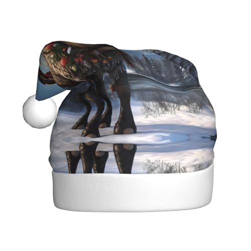 WHJSHOP Weihnachtsmütze für Erwachsene – hochwertiger Stoff für Feiertage, Partys und Kostümveranstaltungen, lustige Weihnachts-Elch-Drucke WHJSHOP Weihnachtsmütze für Erwachsene – hochwertiger Stoff für Feiertage, Partys und Kostümveranstaltungen, lustige Weihnachts-Elch-Drucke von WHJSHOP