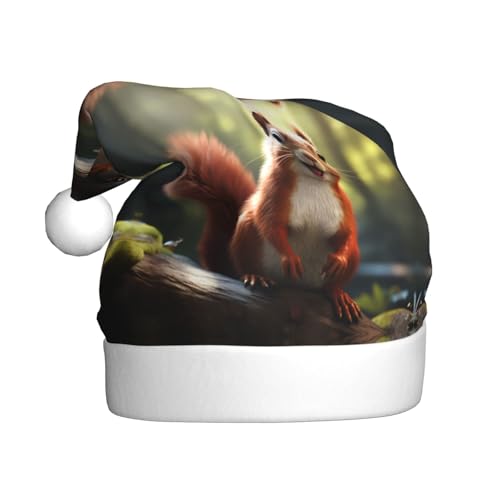 WHJSHOP Weihnachtsmütze für Erwachsene – hochwertiger Stoff für Feiertage, Partys und Kostümveranstaltungen, lustiges Eichhörnchen-Muster WHJSHOP Weihnachtsmütze für Erwachsene – hochwertiger Stoff für Feiertage, Partys und Kostümveranstaltungen, lustiges Eichhörnchen-Muster von WHJSHOP