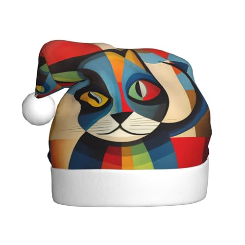 WHJSHOP Weihnachtsmütze für Erwachsene – hochwertiger Stoff für Feiertage, Partys und Kostümveranstaltungen, moderne Kunst, Katzendrucke WHJSHOP Weihnachtsmütze für Erwachsene – hochwertiger Stoff für Feiertage, Partys und Kostümveranstaltungen, moderne Kunst, Katzendrucke von WHJSHOP