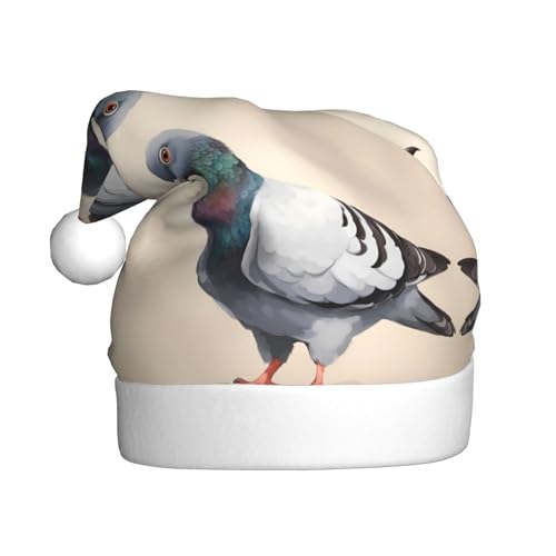 WHJSHOP Weihnachtsmütze für Erwachsene – hochwertiger Stoff für Feiertage, Partys und Kostümveranstaltungen, niedliche Tauben-Drucke WHJSHOP Weihnachtsmütze für Erwachsene – hochwertiger Stoff für Feiertage, Partys und Kostümveranstaltungen, niedliche Tauben-Drucke von WHJSHOP