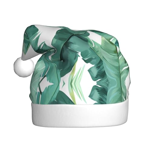 WHJSHOP Weihnachtsmütze für Erwachsene – hochwertiger Stoff für Feiertage, Partys und Kostümveranstaltungen, tropisches Bananenpalmblatt-Muster WHJSHOP Weihnachtsmütze für Erwachsene – hochwertiger Stoff für Feiertage, Partys und Kostümveranstaltungen, tropisches Bananenpalmblatt-Muster von WHJSHOP