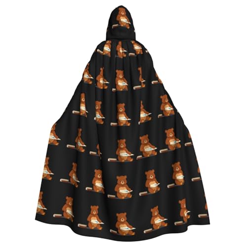 WHJSHOP Zeichenbrett mit kleinem Bär, Bild, Umhang mit Kapuze für Erwachsene, Umhang für Halloween, Rollenspiel-Kostüme und Themenpartys von WHJSHOP