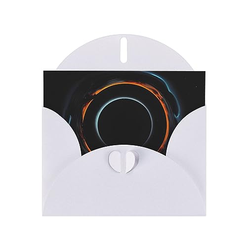 White WHJSHOP Grußkarte mit geheimnisvollen kosmischen schwarzen Löchern, hochwertiges Perlglanz-Papier, doppelseitig, Perleneffekt, Liebesschnalle, Perlenpapierumschlag von WHJSHOP