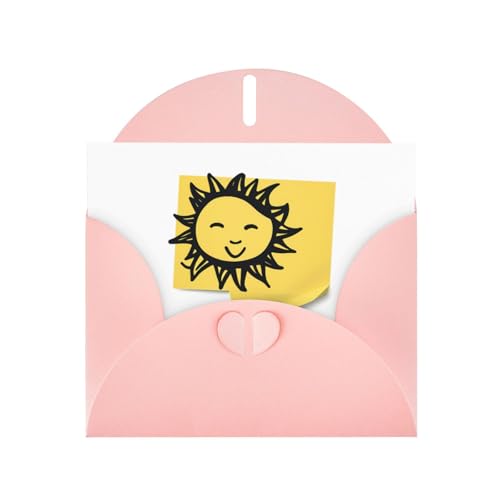 WHJSSF Pinke Grußkarte, Haftnotiz mit Sonnenzeichnung, bedruckt, perfekt für Valentinstag, Hochzeitstag und Party-Einladungen von WHJSSF