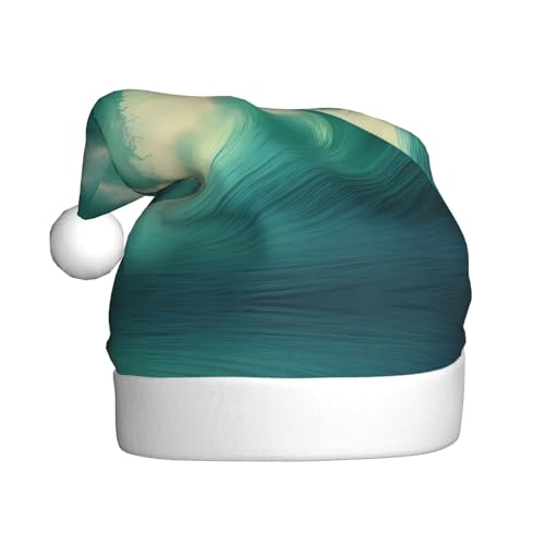 WHJWXC Weihnachtsmann-Weihnachtsmütze für Erwachsene, Party-Zubehör für Halloween, jährliche Zeremonien, mehr Ozeangrüne Wellen, Surf-Druck WHJWXC Weihnachtsmann-Weihnachtsmütze für Erwachsene, Party-Zubehör für Halloween, jährliche Zeremonien, mehr Ozeangrüne Wellen, Surf-Druck von WHJWXC