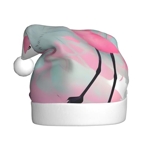 WHJWXC Weihnachtsmann-Weihnachtsmütze für Erwachsene, Party-Zubehör für Halloween, jährliche Zeremonien, mehr rosa Flamingo-Druck WHJWXC Weihnachtsmann-Weihnachtsmütze für Erwachsene, Party-Zubehör für Halloween, jährliche Zeremonien, mehr rosa Flamingo-Druck von WHJWXC