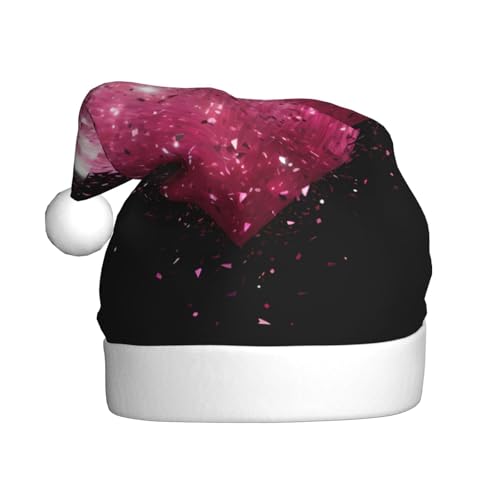 WHJWXC Weihnachtsmann-Weihnachtsmütze für Erwachsene, Party-Zubehör für Halloween, jährliche Zeremonien, mehr rotes Herz, rosa Glitzer-Druck WHJWXC Weihnachtsmann-Weihnachtsmütze für Erwachsene, Party-Zubehör für Halloween, jährliche Zeremonien, mehr rotes Herz, rosa Glitzer-Druck von WHJWXC