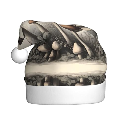 WHJWXC Weihnachtsmann-Weihnachtsmütze für Erwachsene, Partyzubehör für Halloween, jährliche Zeremonien, Vintage-Pilzzeichnungen gedruckt WHJWXC Weihnachtsmann-Weihnachtsmütze für Erwachsene, Partyzubehör für Halloween, jährliche Zeremonien, Vintage-Pilzzeichnungen gedruckt von WHJWXC