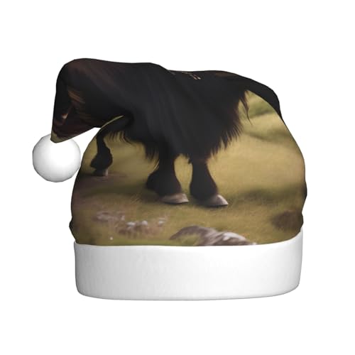 WHJWXC Weihnachtsmann-Weihnachtsmütze für Erwachsene, Partyzubehör für Halloween, jährliche Zeremonien, mächtiges Hochland-Yak-Muster WHJWXC Weihnachtsmann-Weihnachtsmütze für Erwachsene, Partyzubehör für Halloween, jährliche Zeremonien, mächtiges Hochland-Yak-Muster von WHJWXC