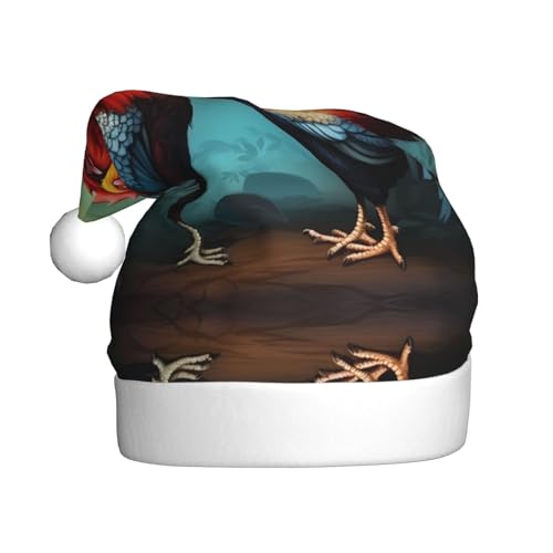 WHJWXC Weihnachtsmann-Weihnachtsmütze für Erwachsene, Partyzubehör für Halloween, jährliche Zeremonien, niedlicher Hahn-Hühner bedruckt WHJWXC Weihnachtsmann-Weihnachtsmütze für Erwachsene, Partyzubehör für Halloween, jährliche Zeremonien, niedlicher Hahn-Hühner bedruckt von WHJWXC