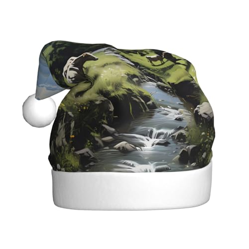WHJWXC Weihnachtsmann Weihnachtsmütze für Erwachsene Party Zubehör für Halloween jährliche Zeremonien Mehr Alpine Bauernhof Kühe Gedruckt WHJWXC Weihnachtsmann Weihnachtsmütze für Erwachsene Party Zubehör für Halloween jährliche Zeremonien Mehr Alpine Bauernhof Kühe Gedruckt von WHJWXC