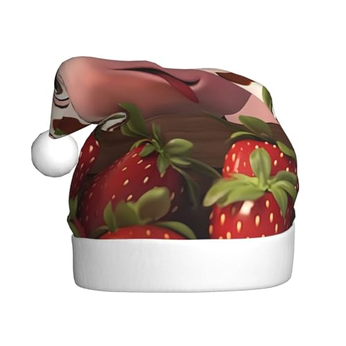 WHJWXC Weihnachtsmann Weihnachtsmütze für Erwachsene Party Zubehör für Halloween jährliche Zeremonien Mehr Kühe und Erdbeeren Muster WHJWXC Weihnachtsmann Weihnachtsmütze für Erwachsene Party Zubehör für Halloween jährliche Zeremonien Mehr Kühe und Erdbeeren Muster von WHJWXC