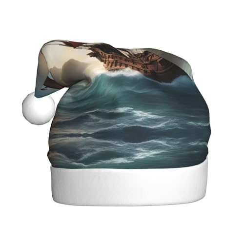 WHJWXC Weihnachtsmütze für Erwachsene, Party-Zubehör für Halloween, jährliche Zeremonien, Fantasie-Piratenschiff-Druck WHJWXC Weihnachtsmütze für Erwachsene, Party-Zubehör für Halloween, jährliche Zeremonien, Fantasie-Piratenschiff-Druck von WHJWXC