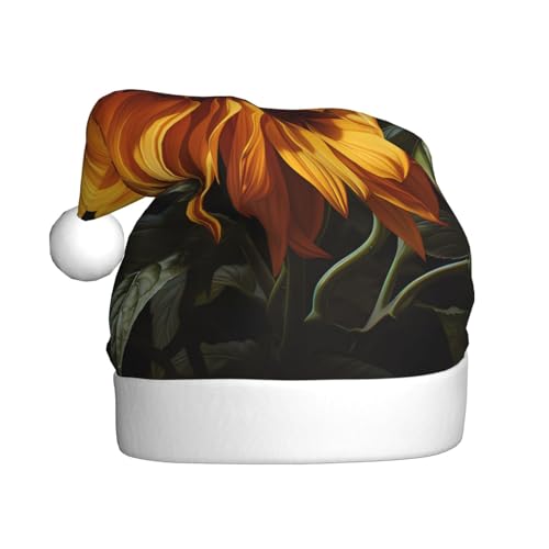 WHJWXC Weihnachtsmütze für Erwachsene, Party-Zubehör für Halloween, jährliche Zeremonien, gelbe Sonnenblume auf braunem Hintergrund WHJWXC Weihnachtsmütze für Erwachsene, Party-Zubehör für Halloween, jährliche Zeremonien, gelbe Sonnenblume auf braunem Hintergrund von WHJWXC
