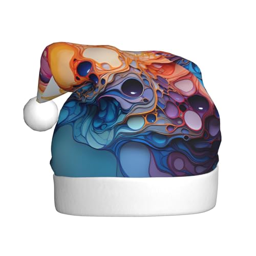WHJWXC Weihnachtsmütze für Erwachsene, Party-Zubehör für Halloween, jährliche Zeremonien, mehrfarbige Marmorierung, bedruckt WHJWXC Weihnachtsmütze für Erwachsene, Party-Zubehör für Halloween, jährliche Zeremonien, mehrfarbige Marmorierung, bedruckt von WHJWXC